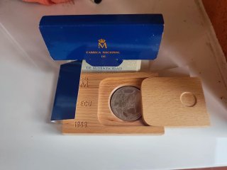 Moneda onza de plata 5 Ecus  1989 Fabrica Nac