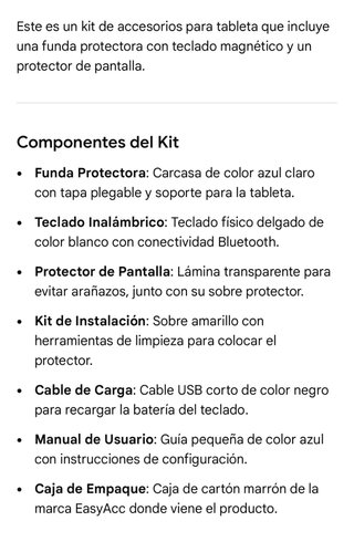 Funda, Teclado y Protector Pantalla Tablet