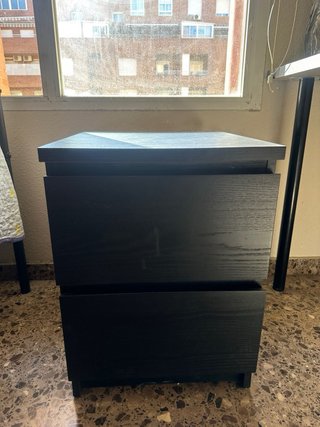Mesita Noche IKEA 2 Cajones Negra