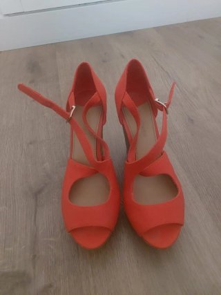 Sandalias de cuña verano rojas