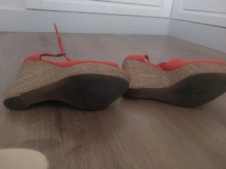 Sandalias de cuña verano rojas