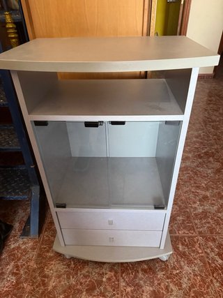 Mueble TV moderno cristal y cajones