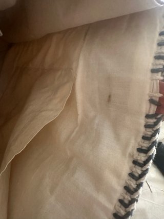 Bolso de hombro de cuero y tela