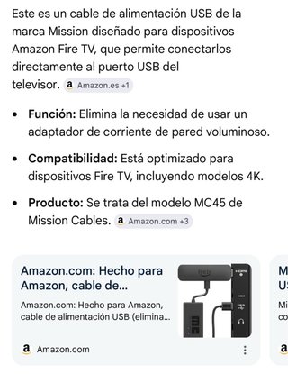 Cavo USB di alimentazione Mission per Fire TV