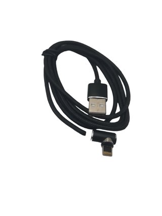 Cable usb-A con conector Lightning, acodado e imantado un metro
