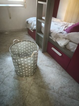 Litera Conforama Madera y Rosa