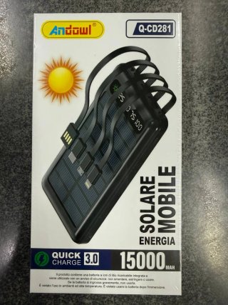 Powerbank Solare Mobile Andowl 15000mAh