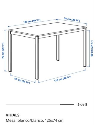 Mesa de comedor/cocina blanca