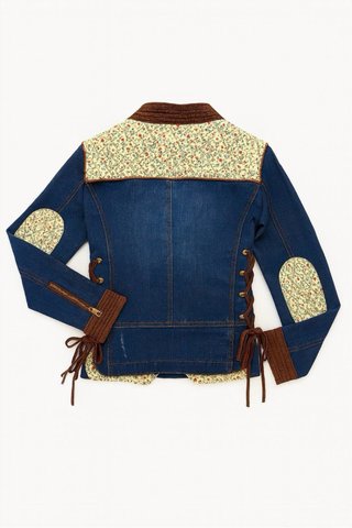 Chaqueta vaquera boho azul T. S