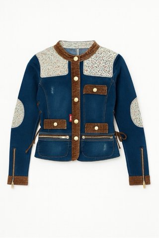 Chaqueta vaquera boho azul T. S