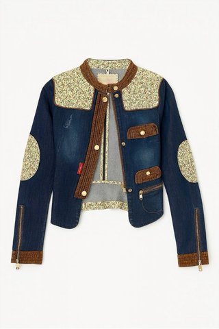 Chaqueta vaquera boho azul T. S
