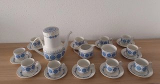 Juego Tetera, lechera, azucarero y tazas de café