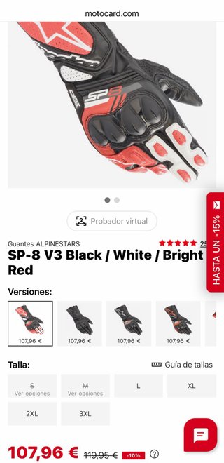Guantes Moto Alpinestars SP8 V3 Talla M
