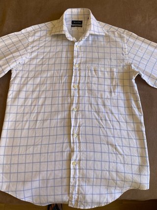 Camisa Massimo Dutti cuadros azul y blanco Talla M