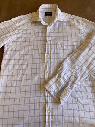 Camisa Massimo Dutti cuadros azul y blanco Talla M