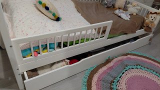 Cama Casita Blanca Madera 90cm