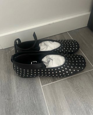 Massimo Dutti Bailarinas Negras Tachuelas