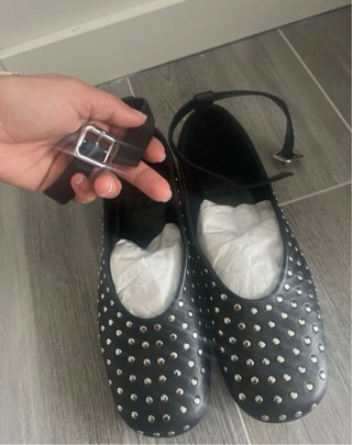 Massimo Dutti Bailarinas Negras Tachuelas