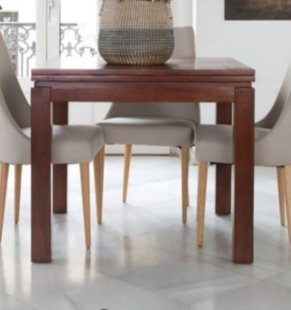 Mesa de comedor extensible de madera 90x90
