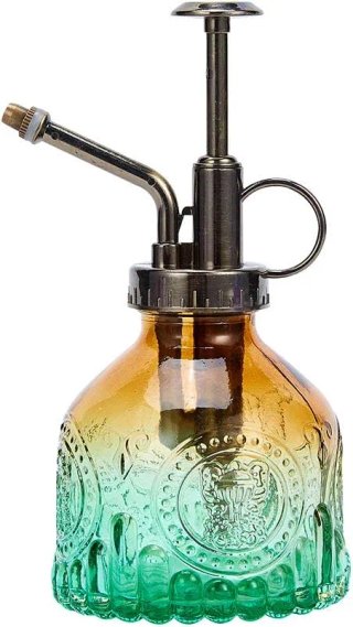 Botella rociadora de Vidrio Vintage para Plantas, Botella de riego para suculentas con Bomba Superior