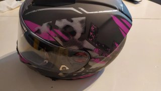 Casco Moto LS2 Negro Rosa