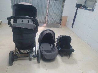Carro de bebé 3 piezas gris