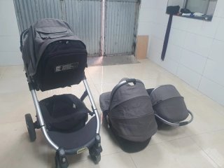 Carro de bebé 3 piezas gris