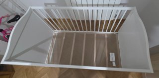 Cuna Ikea Blanca, con colchón y nórdico.