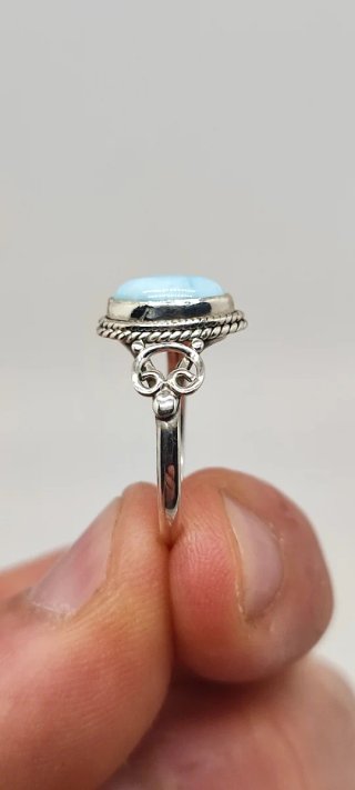 Anillo de Plata y Larimar.