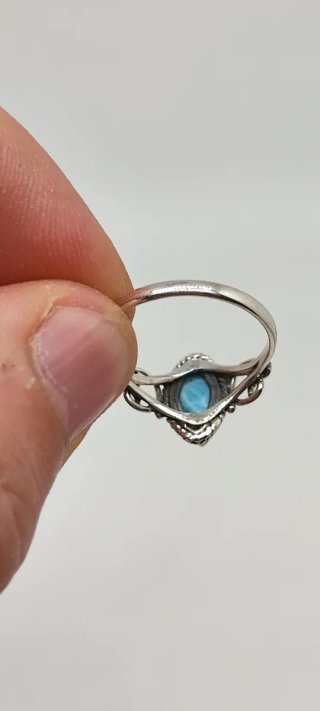 Anillo de Plata y Larimar.