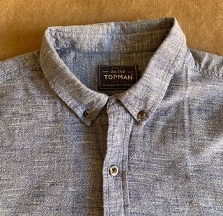 Camisa Topman Classic Fit Azul/Gris