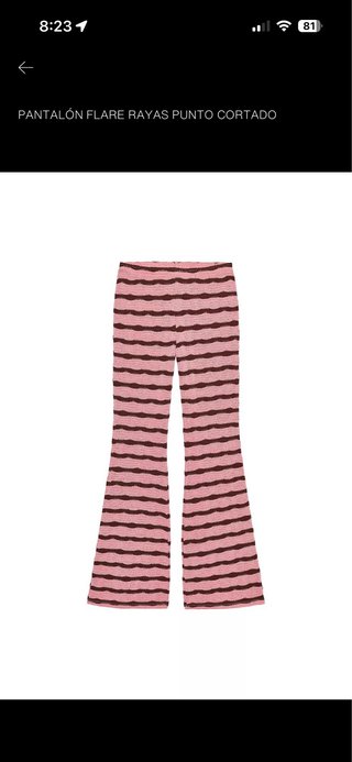 Conjunto Zara rayas. Pantalón S y Top M
