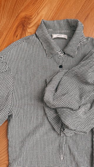 Camisa Gingham Manga Abullonada