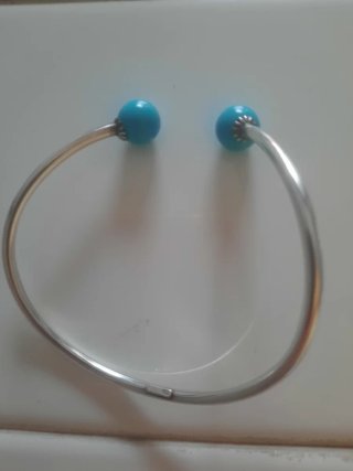 Pulsera y pendientes de plata.AZUL TURQUESA