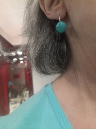 Pulsera y pendientes de plata.AZUL TURQUESA