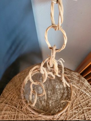 Lámpara colgante de cuerda artesanal