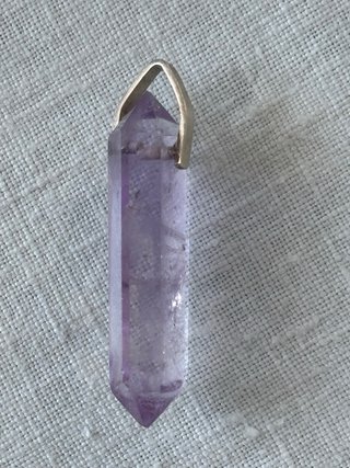 Colgante Amatista Natural Biterminado en plata