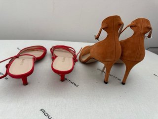Lote 2 pares de tacones naranjas y rojosT 39