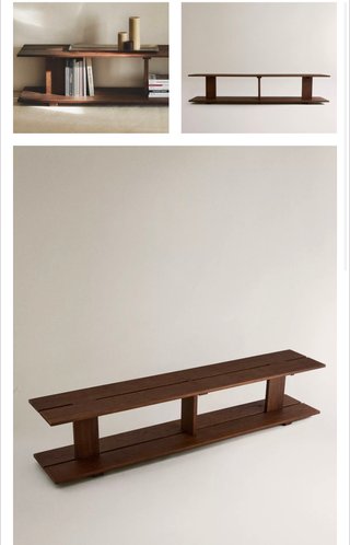 Estantería madera olmo 2 baldas