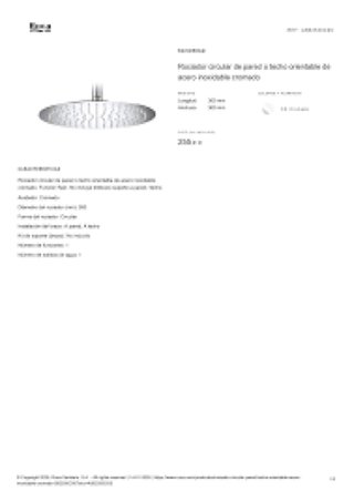 Rociador circular 30 cms Roca Raindream A5B2550C00