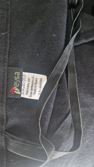 Funda sofá chaiselongue tela negra y gris