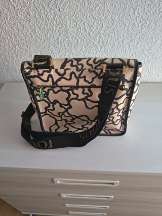 Bolso bandolera Tous beige y negro