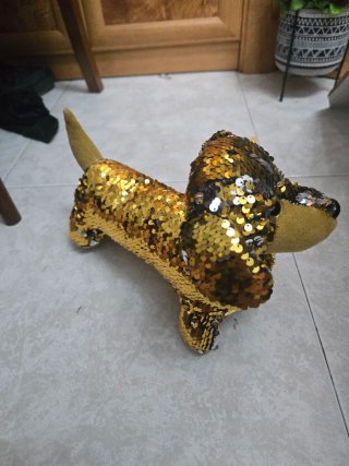 Peluche Perro Salchicha Reversible Lentejuelas