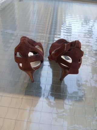 Zapatos Zara Tacon Marrón Talla 36