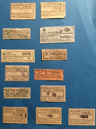 Billetes antiguos transportes Barcelona