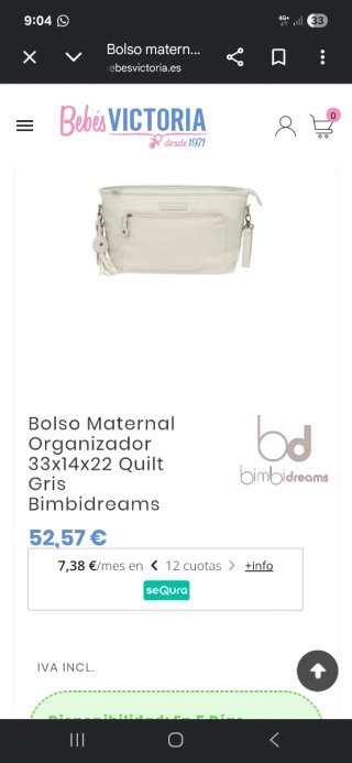 Bolso Maternal Bimbidream Beige