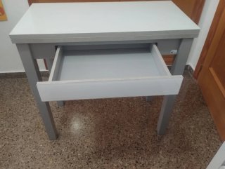 Mesa de cocina cristal blanca Portus.