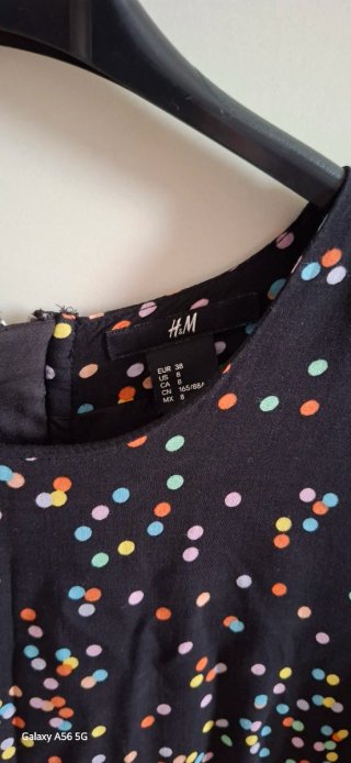 Vestito H&M pois colorati nero tg 38