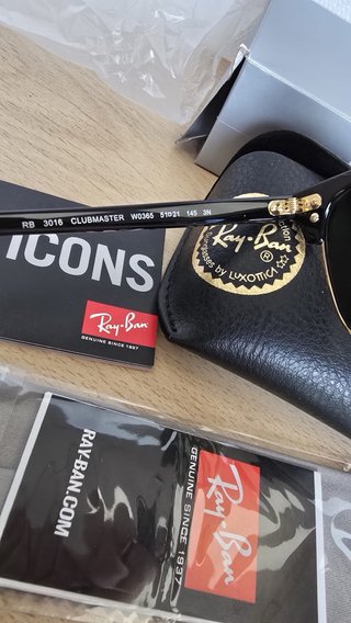 Gafas Ray-Ban RB3016 Clubmaster Negro/Dorado