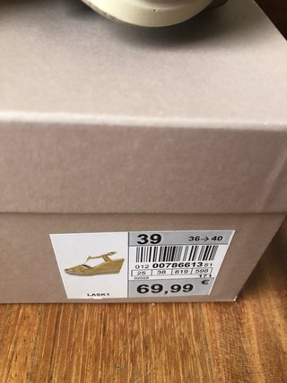 Sandalia cuña FOSCO dorada talla 39